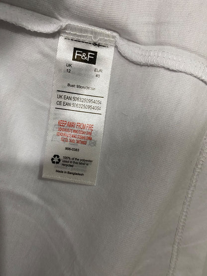 F&F |M| BUST 21| A57| WHITE CREWNECK ROLLED-SLEEVE TECHNICAL UTILITY T-SHIRT