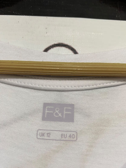 F&F |M| BUST 21| A57| WHITE CREWNECK ROLLED-SLEEVE TECHNICAL UTILITY T-SHIRT