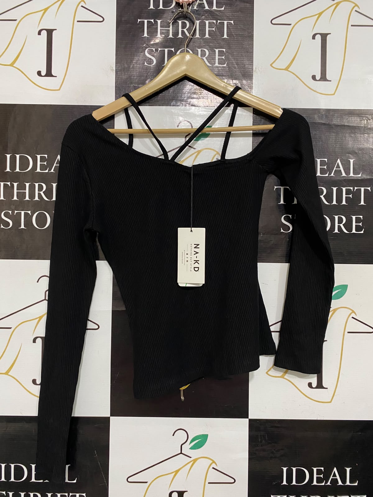 NAKD |XS| BUST 15| A57| BLACK STRAPPY-DETAIL TECHNICAL UTILITY TOP