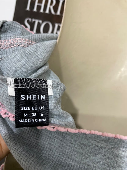 SHEIN |M| A57| GREY STRAPLESS-TOP AND MAXI-SKIRT TECHNICAL UTILITY TWO-PIECE SET