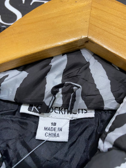 ROCKMANS |XL| WAIST 24| A57| BLACK AND WHITE ZEBRA-PRINT ZIP-UP TECHNICAL UTILITY VEST