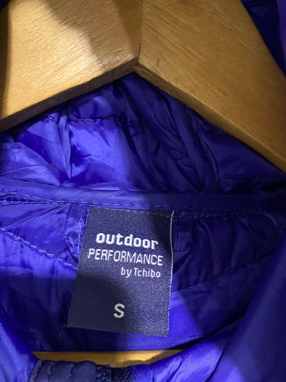 TCHIBO |S| BUST 20| A57| DEEP PURPLE HOODED QUILTED TECHNICAL UTILITY PUFFER JACKET