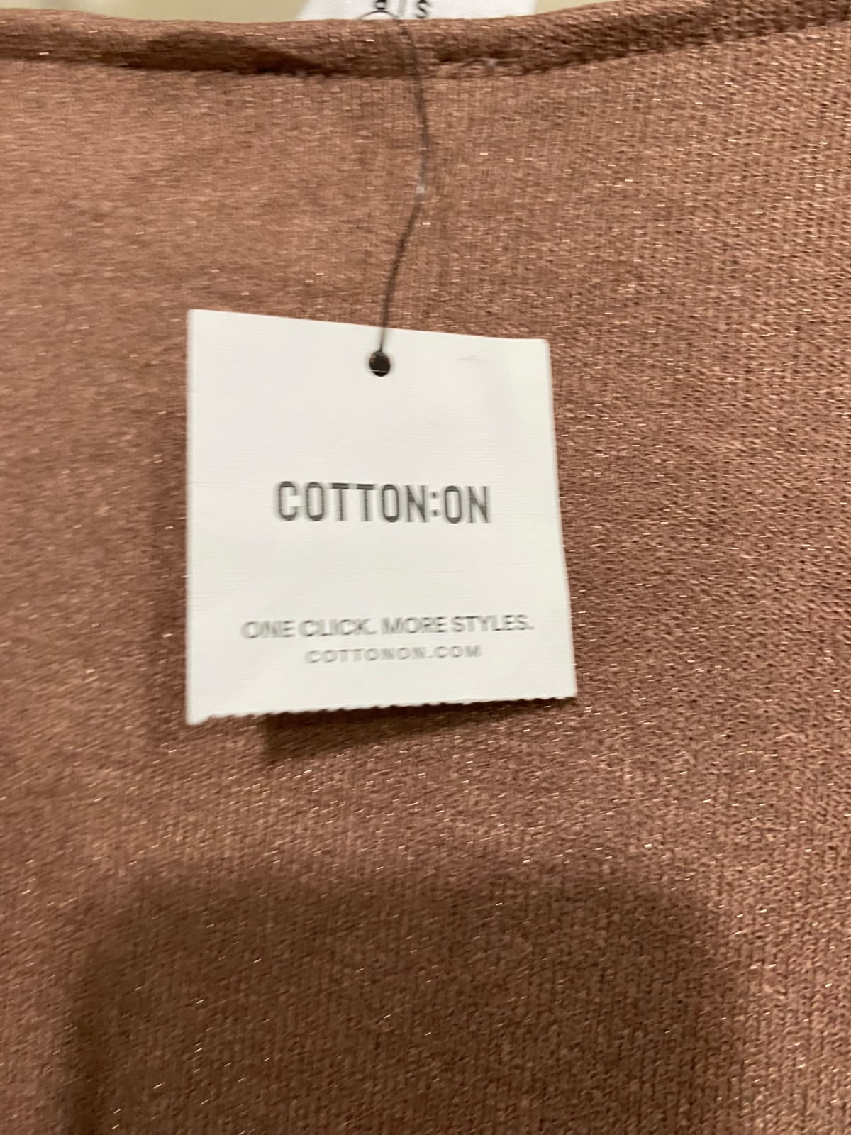 COTTON ON |S| BUST 14| A57| BROWN TIE-FRONT CAMISOLE TECHNICAL UTILITY MINI DRESS