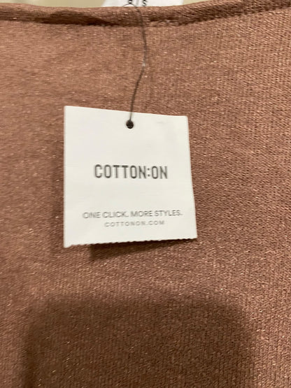 COTTON ON |S| BUST 14| A57| BROWN TIE-FRONT CAMISOLE TECHNICAL UTILITY MINI DRESS