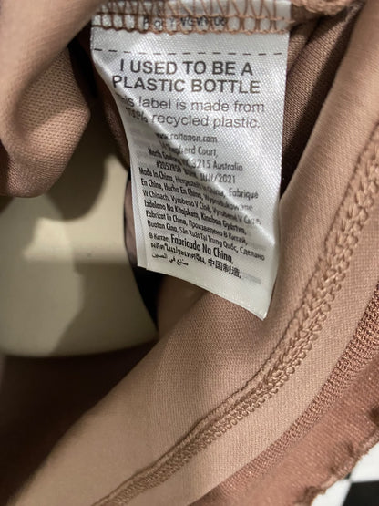 COTTON ON |S| BUST 14| A57| BROWN TIE-FRONT CAMISOLE TECHNICAL UTILITY MINI DRESS