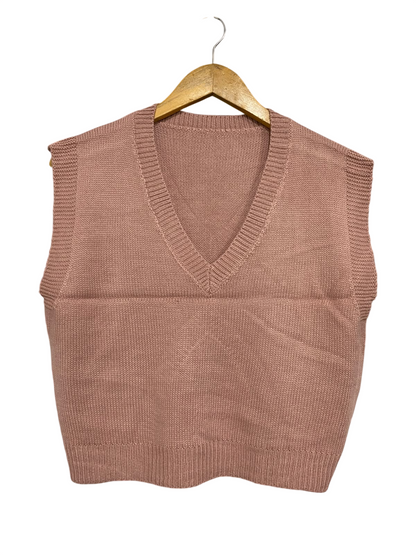 SHEIN |M| BUST 19| A58| DUSTY ROSE V-NECK KNIT TECHNICAL UTILITY SWEATER VEST