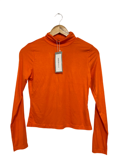 SHEIN |M| BUST 16| A58| BIZWEAR ORANGE TURTLENECK TECHNICAL UTILITY LONG-SLEEVE TOP