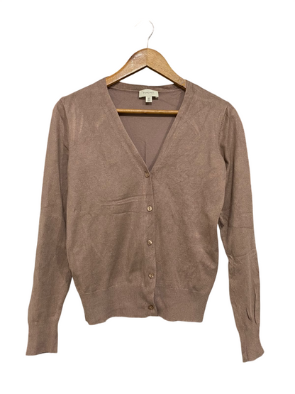 FORCAST |XS| BUST 18| A58| MAUVE V-NECK BUTTON-FRONT TECHNICAL UTILITY CARDIGAN