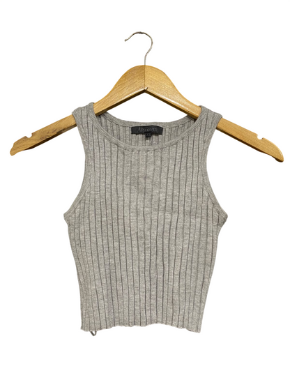 AVA & EVE |XS| BUST 10| A58| GREY RIBBED TECHNICAL UTILITY CROP TOP