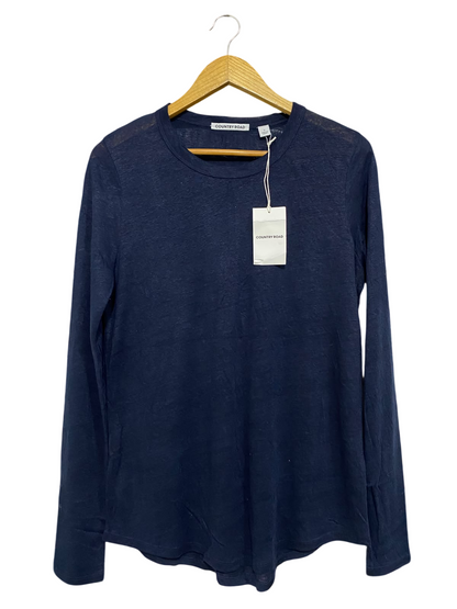 COUNTRY ROAD |S| BUST 19| A58| NAVY BLUE CREWNECK TECHNICAL UTILITY LONG-SLEEVE TOP