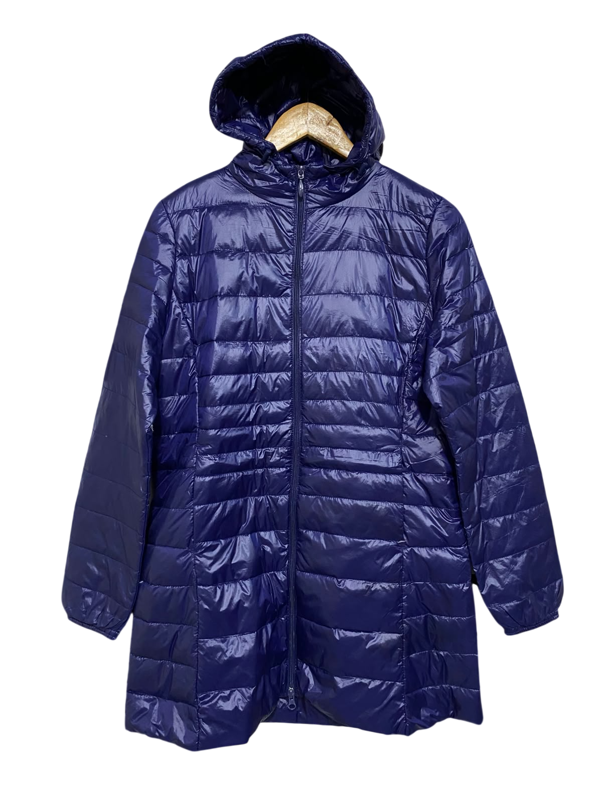|XL| BUST 20| A58| PURPLE GLOSSY PUFFER TECHNICAL UTILITY LONG COAT