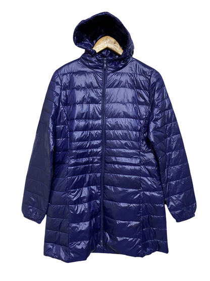 |XL| BUST 20| A58| PURPLE GLOSSY PUFFER TECHNICAL UTILITY LONG COAT