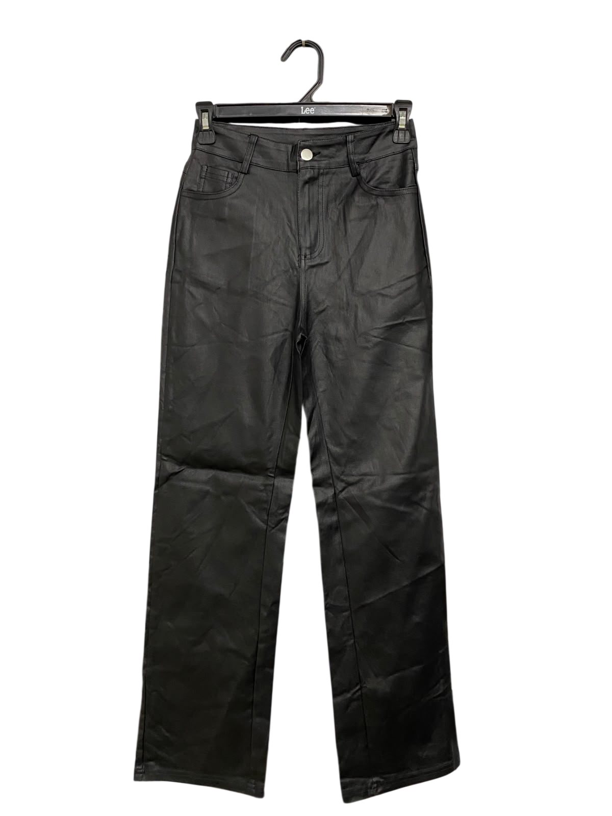 SHEIN |M| WAIST 24| A58| BLACK FAUX LEATHER HIGH-WAISTED TECHNICAL UTILITY PANTS