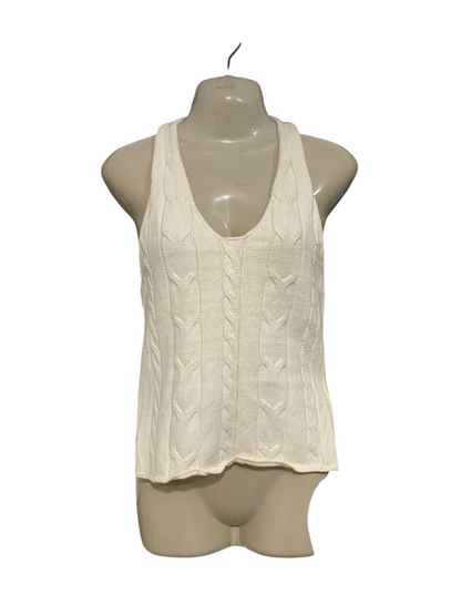 SUPRE |M| BUST 17| A58| OFF-WHITE CABLE-KNIT TECHNICAL UTILITY HALTER TOP