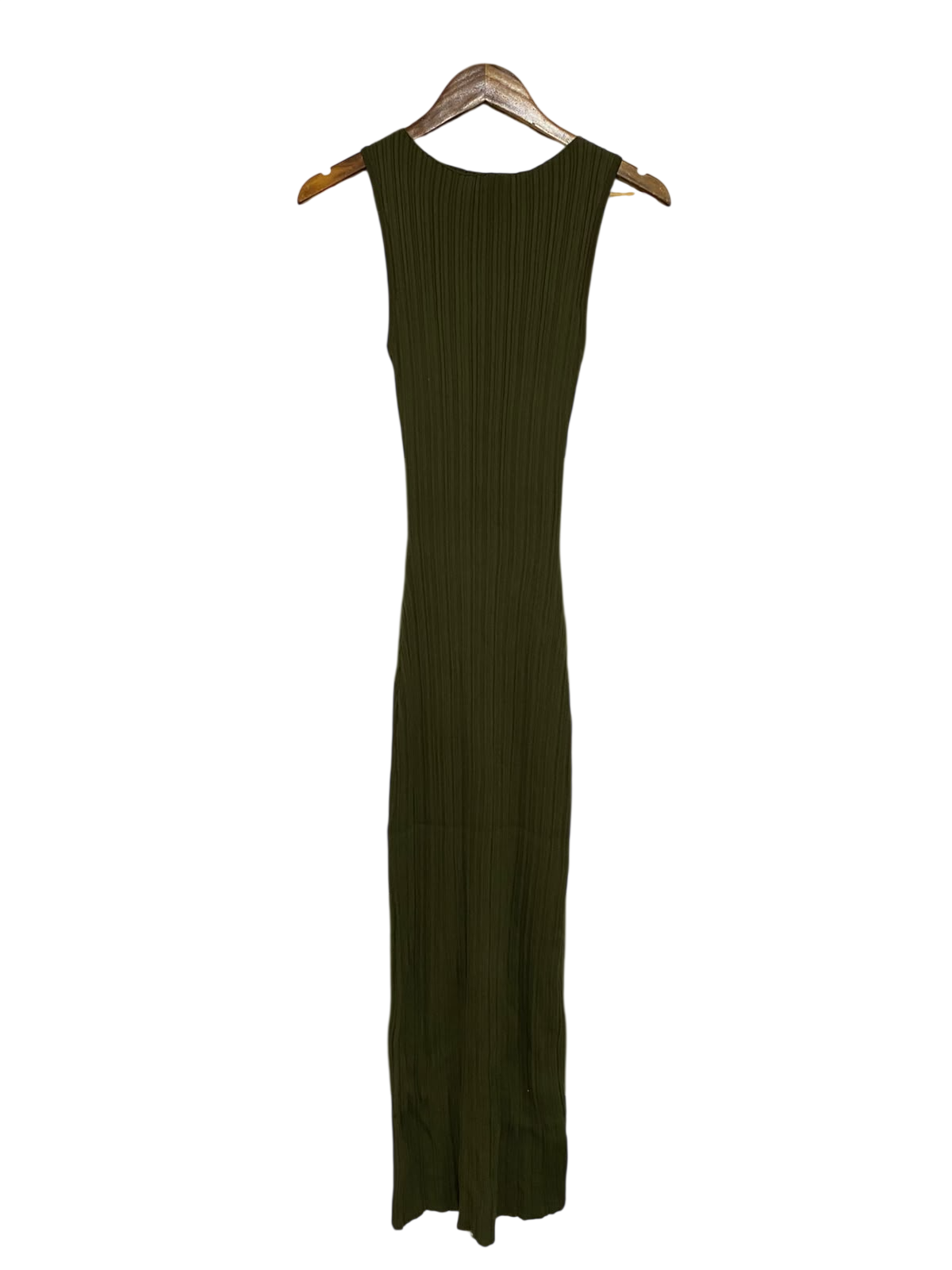 DISSH |S| BUST 11| A59| OLIVE GREEN RIBBED TECHNICAL UTILITY MAXI DRESS