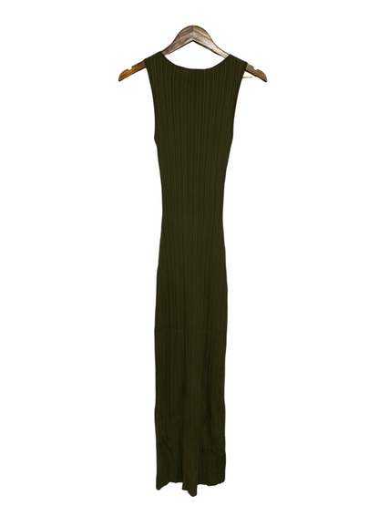 DISSH |S| BUST 11| A59| OLIVE GREEN RIBBED TECHNICAL UTILITY MAXI DRESS
