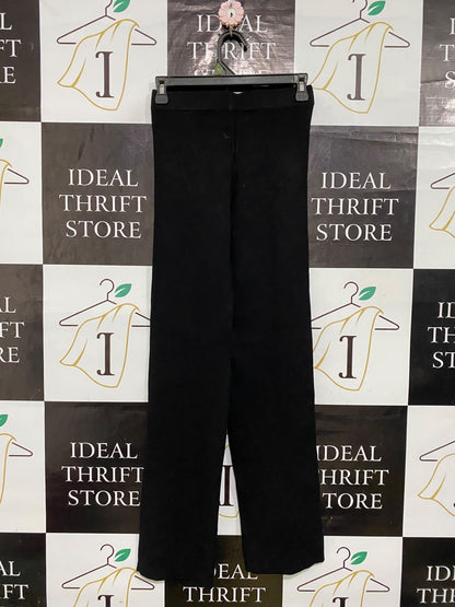 ZARA |S| WAIST 24| A59| BLACK SIDE-STRIPE SPLIT-HEM TECHNICAL UTILITY WIDE-LEG PANTS