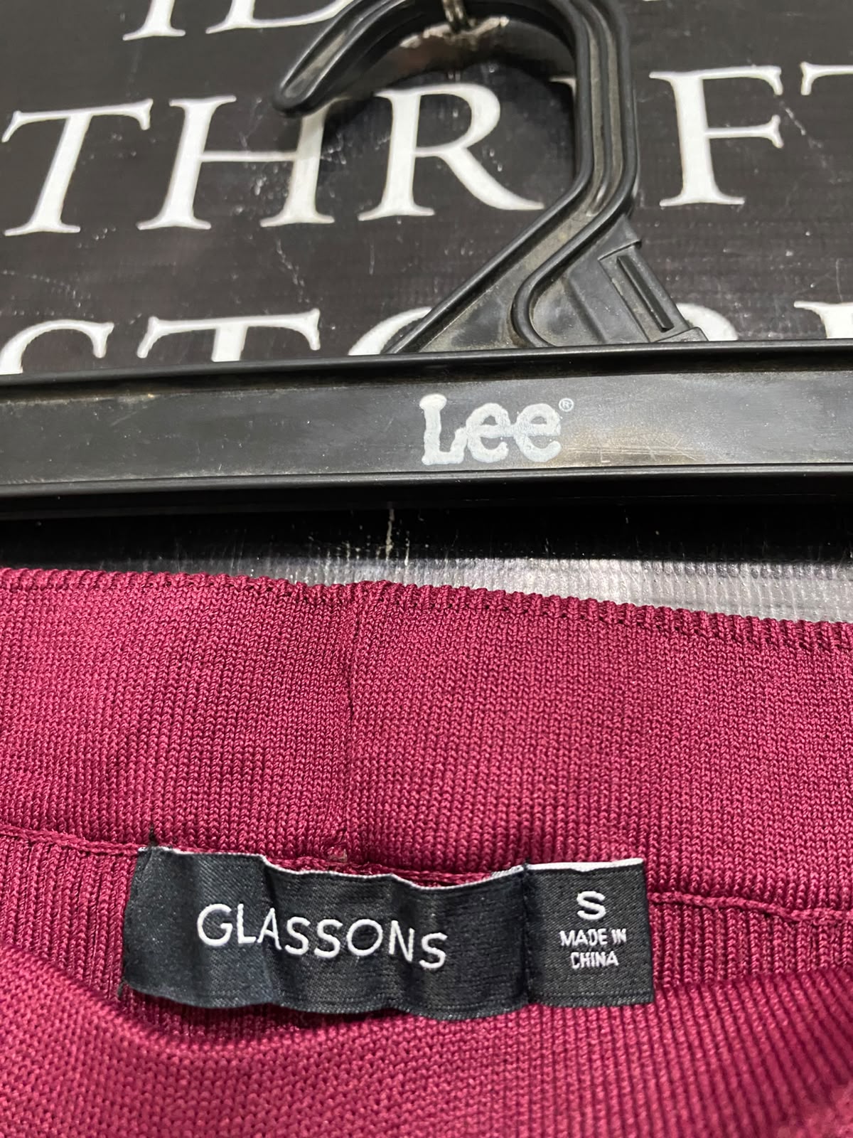 GLASSONS |S| WAIST 24| A59| BURGUNDY RIBBED SPLIT-HEM TECHNICAL UTILITY FLARED PANTS