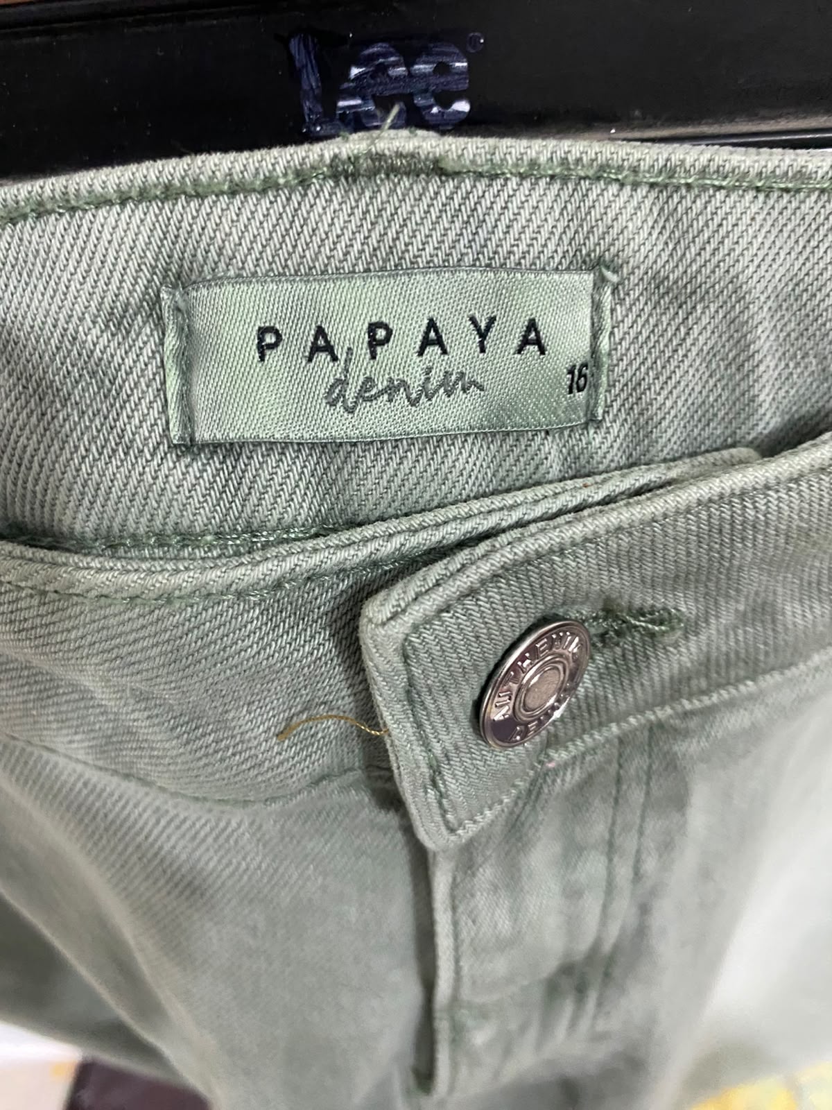 PAPAYA |XL| WAIST 36| A59| SAGE GREEN RELAXED-FIT TECHNICAL UTILITY DENIM PANTS