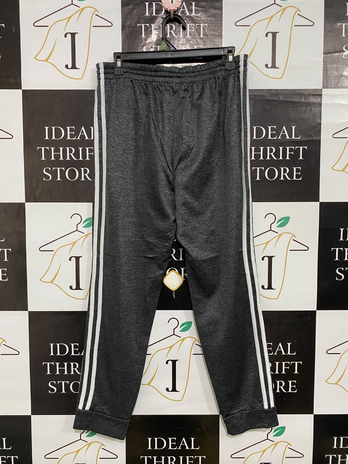 ADIDAS |M| WAIST 30| A59| CHARCOAL GREY SIDE-STRIPE TECHNICAL UTILITY JOGGERS
