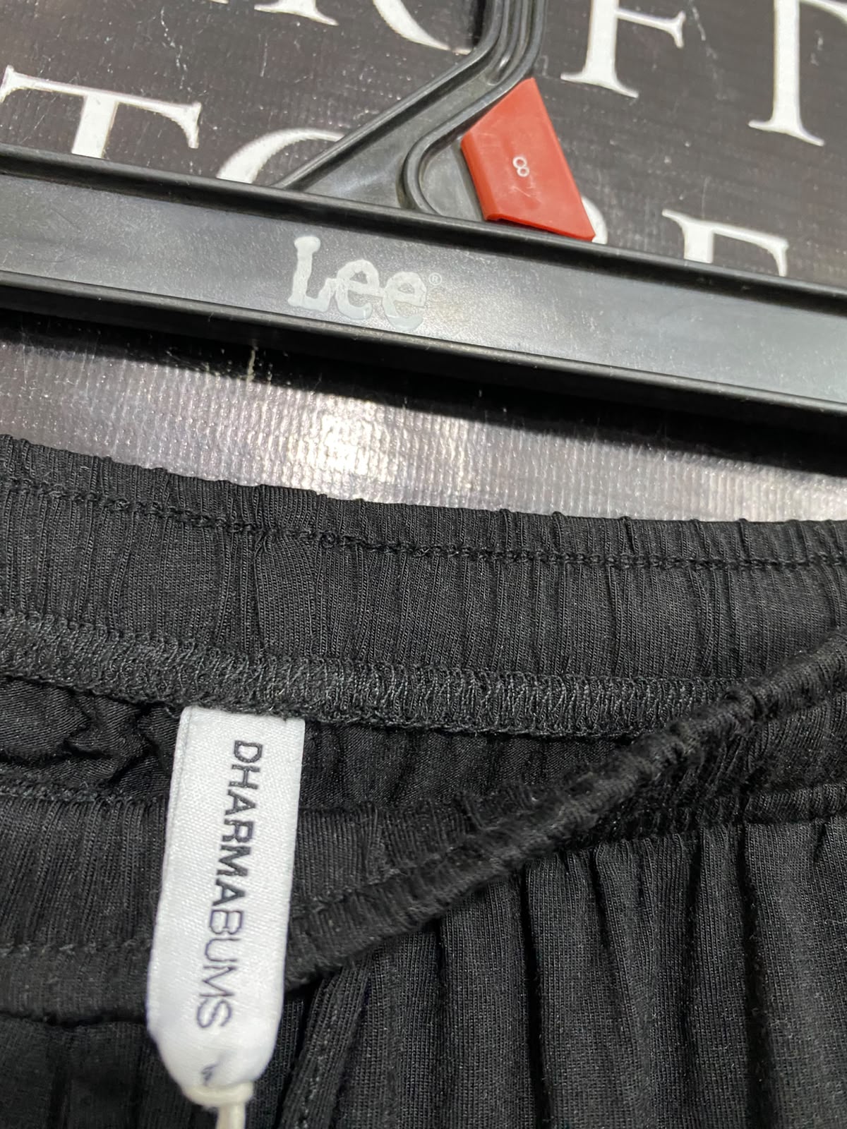 DHARMA BUMS |S| WAIST 26| A59| BLACK DRAWSTRING-WAIST TECHNICAL UTILITY WIDE-LEG PANTS