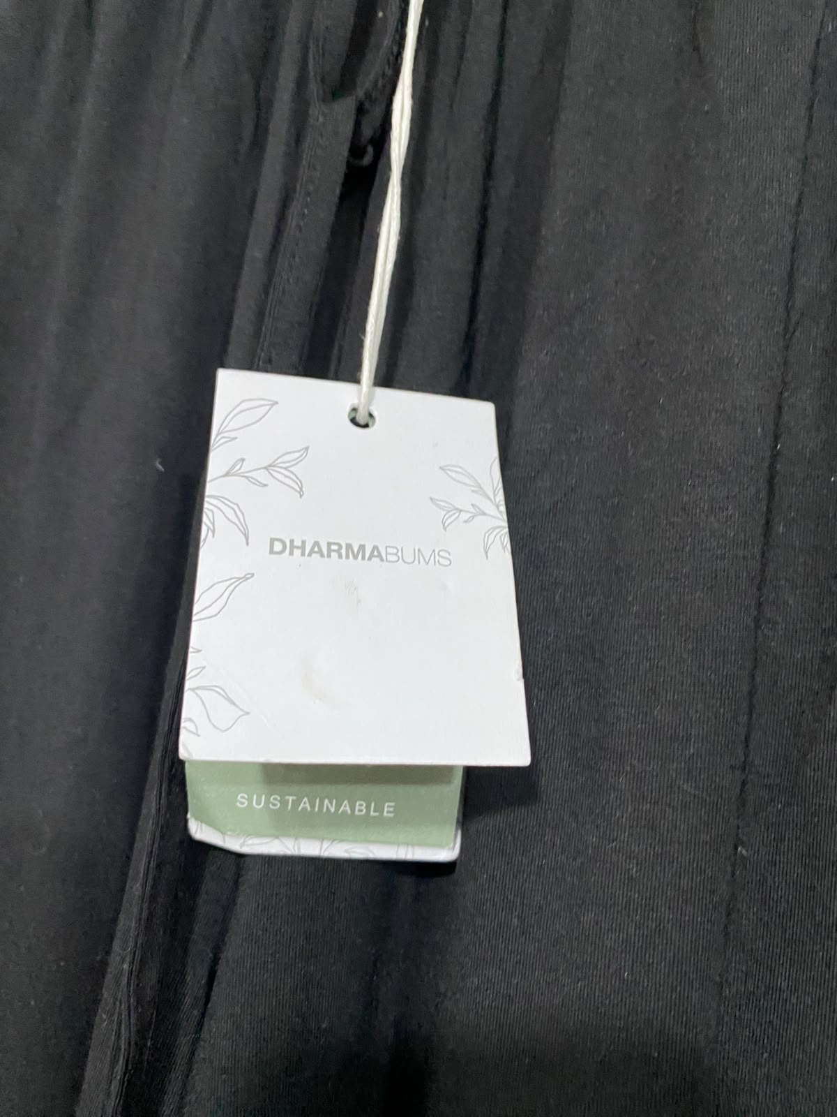 DHARMA BUMS |S| WAIST 26| A59| BLACK DRAWSTRING-WAIST TECHNICAL UTILITY WIDE-LEG PANTS