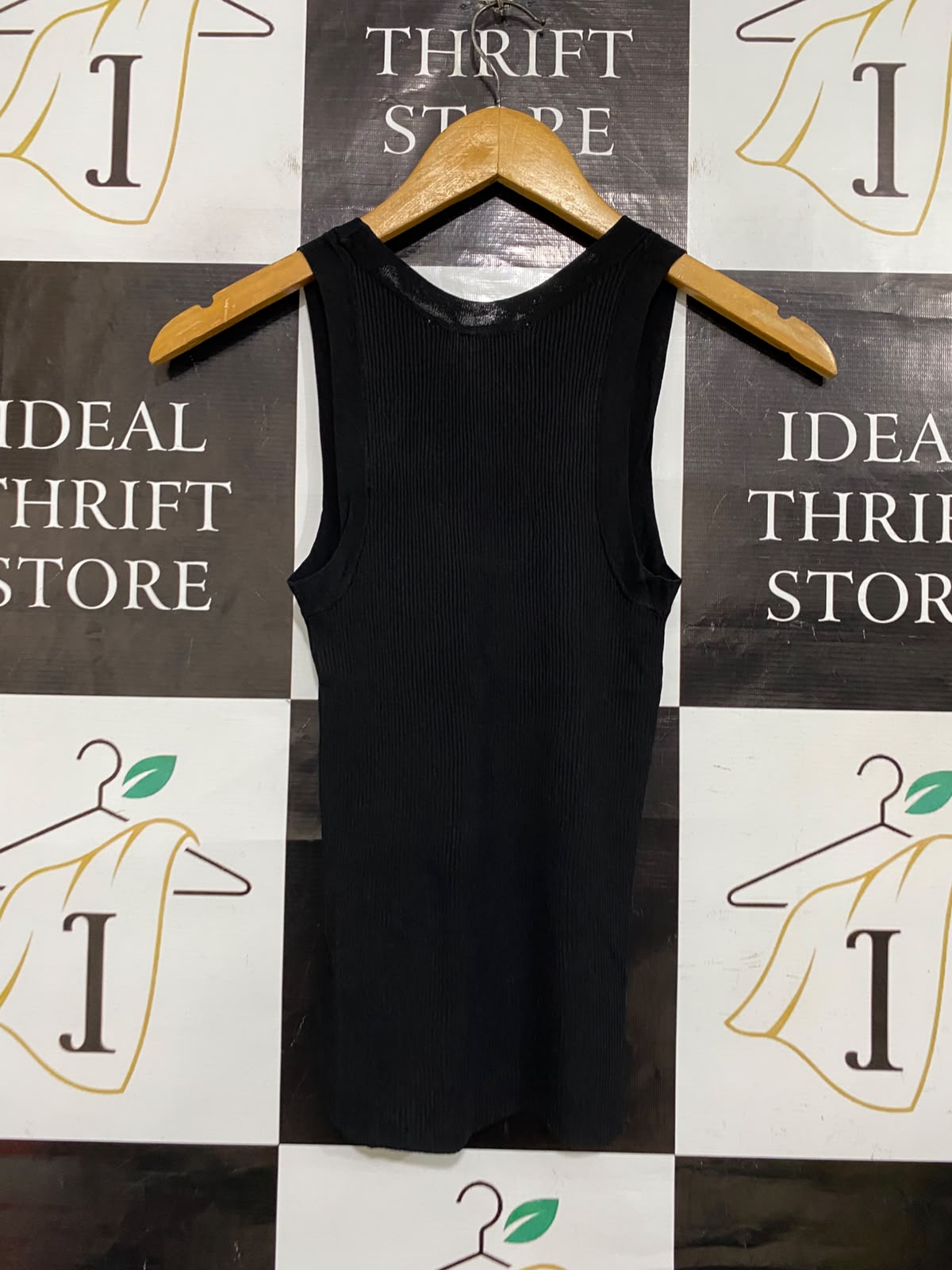 ZARA |XS| BUST 10| A59| BLACK SCOOP-NECK RIBBED TECHNICAL UTILITY TANK TOP