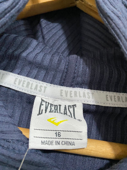 EVERLAST |L| BUST 23| A59| BLUE RIBBED HOODED TECHNICAL UTILITY SWEATSHIRT