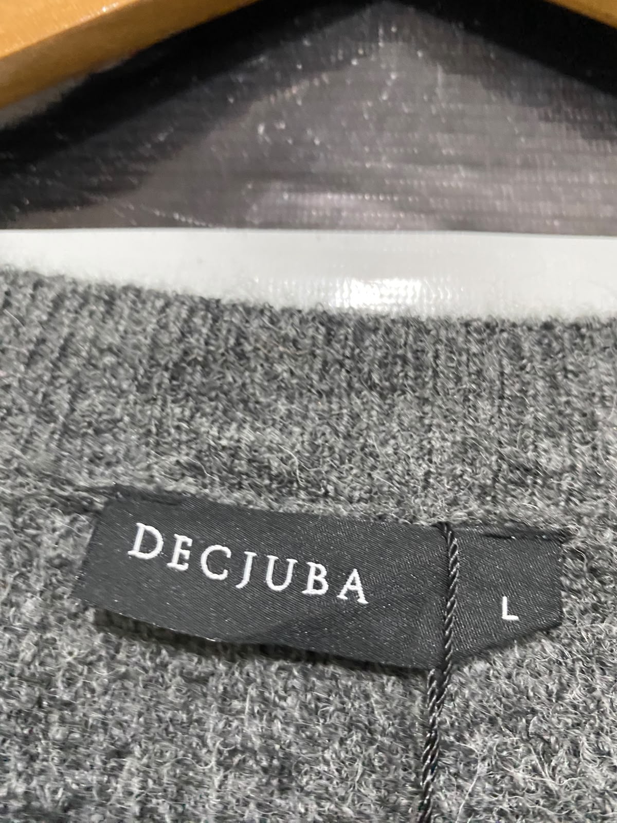 DECJUBA |L| BUST 23| A59| CHARCOAL GREY V-NECK TECHNICAL UTILITY OVERSIZED SWEATER