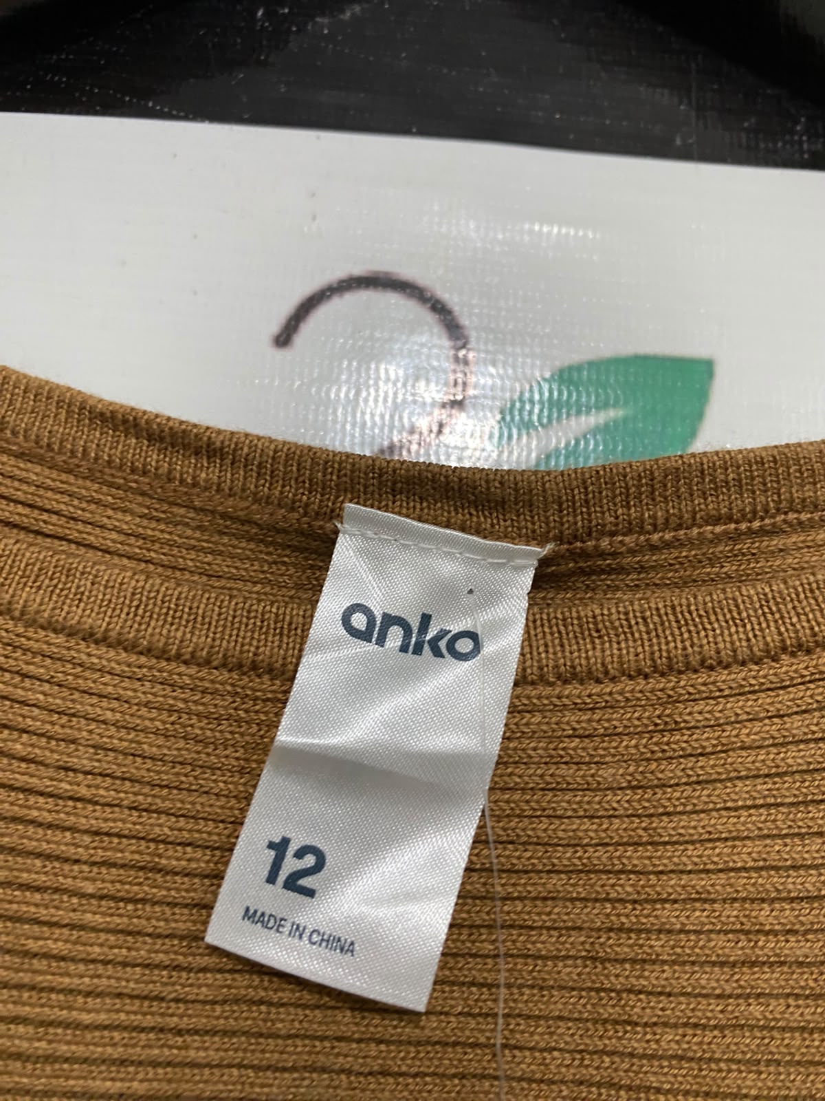 ANKO |M| BUST 25| A59| CAMEL BOATNECK RIBBED TECHNICAL UTILITY OVERSIZED SWEATER