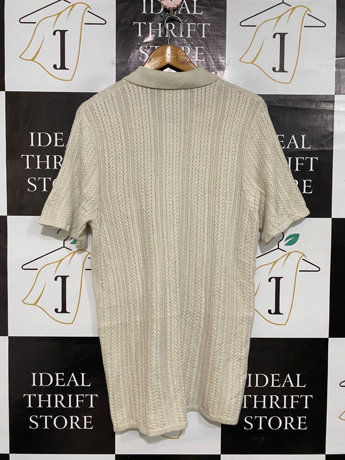 KHRMA |S| BUST 19| A59| BEIGE TEXTURED BUTTON-UP TECHNICAL UTILITY POLO SHIRT