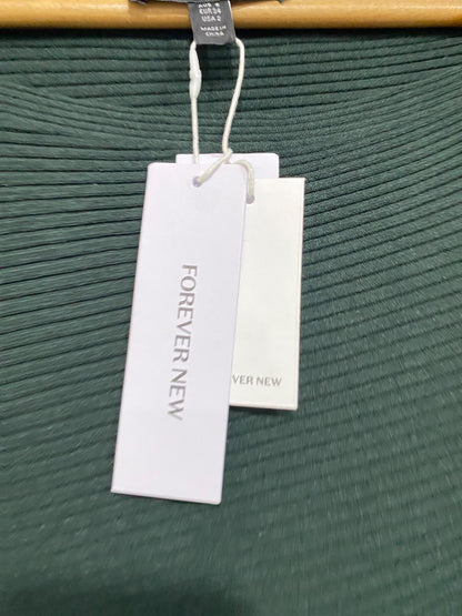 FOREVER NEW |S| BUST 20| A59| DARK GREEN BOATNECK RIBBED TECHNICAL UTILITY MIDI DRESS