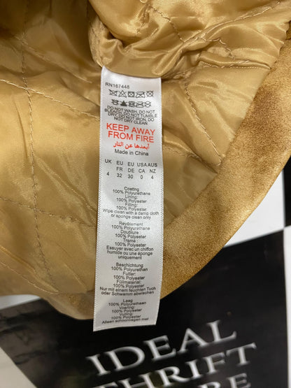 PRETTYLITTLE THING |S| BUST 22| A59| BROWN & CAMEL RACER TECHNICAL UTILITY LEATHER JACKET