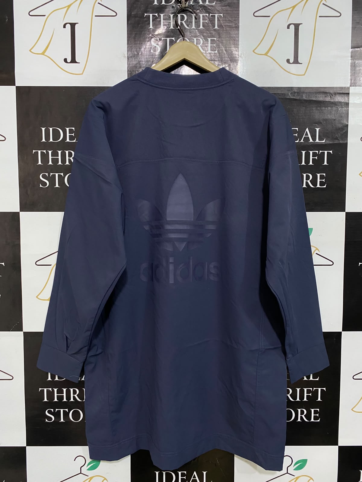 ADIDAS |S| BUST 25| A59| SLATE BLUE CREWNECK TECHNICAL UTILITY SWEATSHIRT DRESS