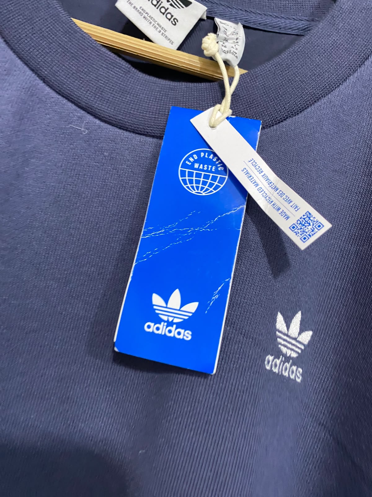 ADIDAS |S| BUST 25| A59| SLATE BLUE CREWNECK TECHNICAL UTILITY SWEATSHIRT DRESS