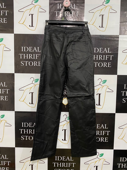 SHEIN |M| WAIST 24| A58| BLACK FAUX LEATHER HIGH-WAISTED TECHNICAL UTILITY PANTS