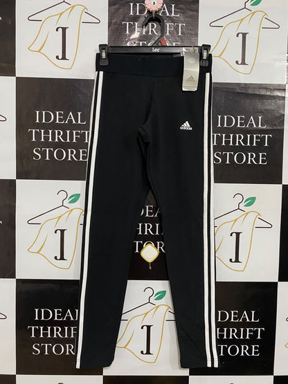 ADIDAS |S| WAIST 26| A58| BLACK & WHITE 3-STRIPE TECHNICAL UTILITY LEGGINGS