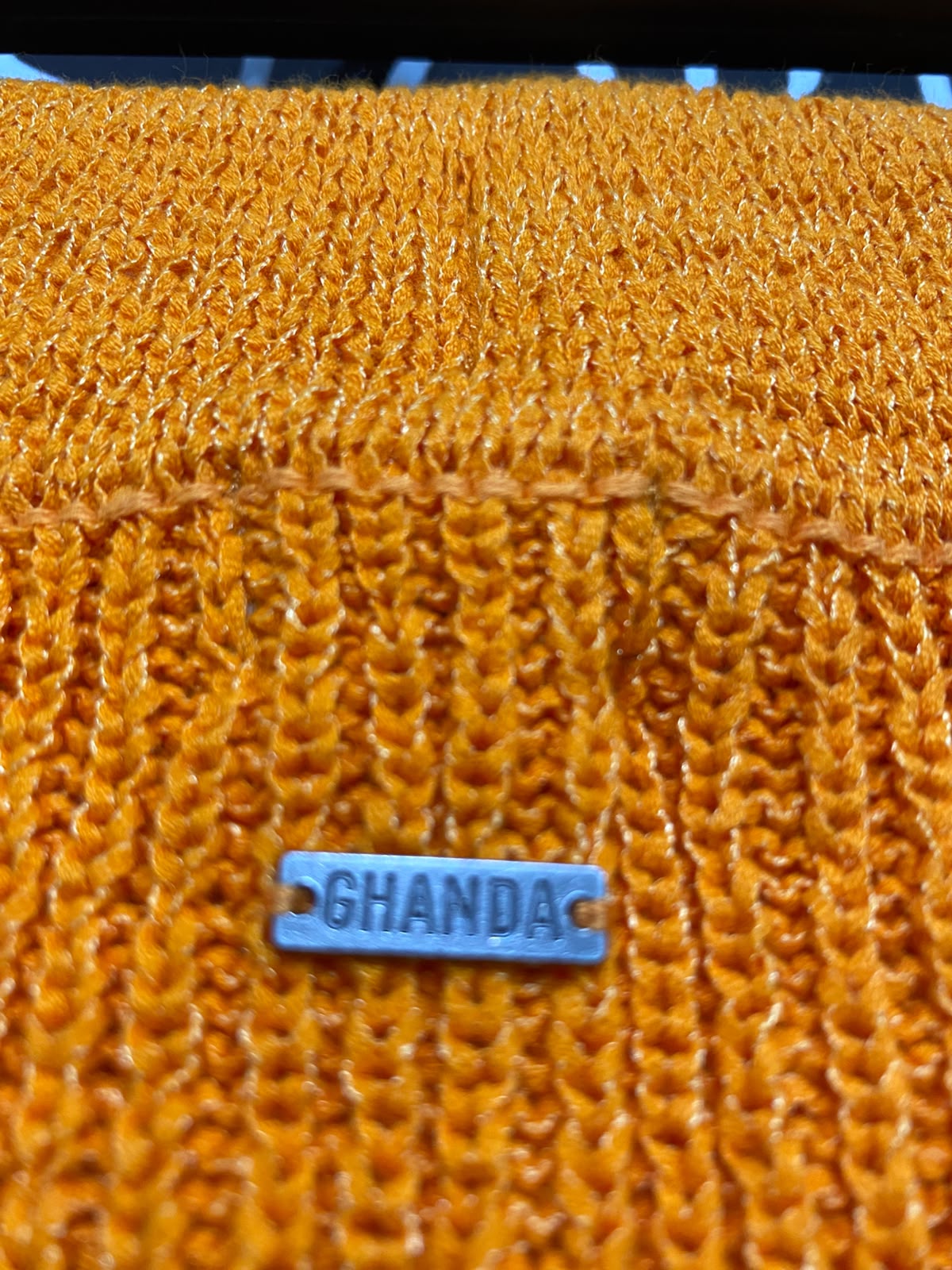 GHANDA |S| WAIST 26| A58| RUST ORANGE RIBBED DRAWSTRING TECHNICAL UTILITY MIDI SKIRT