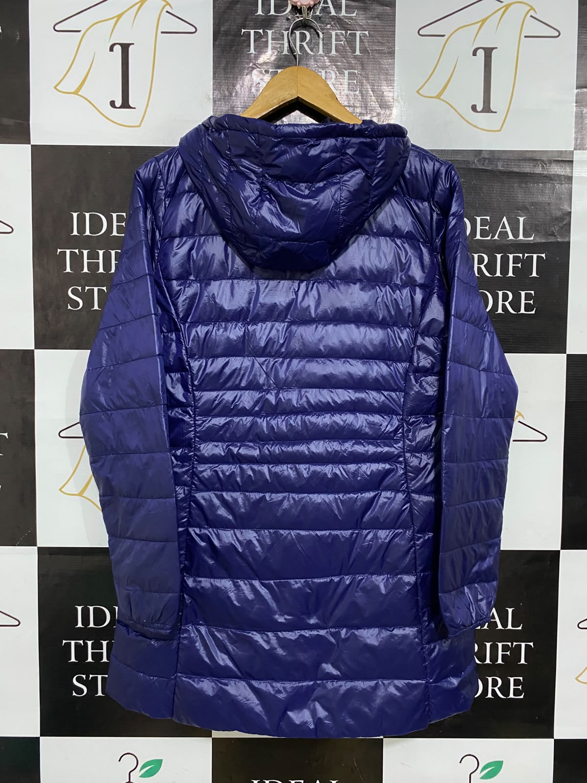 |XL| BUST 20| A58| PURPLE GLOSSY PUFFER TECHNICAL UTILITY LONG COAT