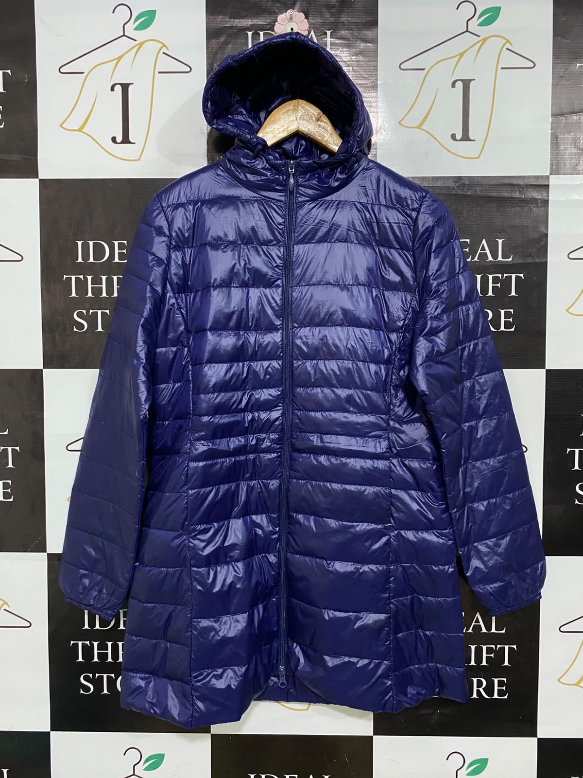 |XL| BUST 20| A58| PURPLE GLOSSY PUFFER TECHNICAL UTILITY LONG COAT