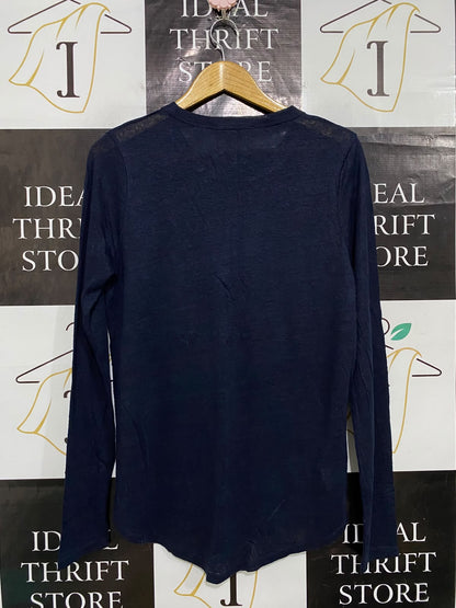COUNTRY ROAD |S| BUST 19| A58| NAVY BLUE CREWNECK TECHNICAL UTILITY LONG-SLEEVE TOP