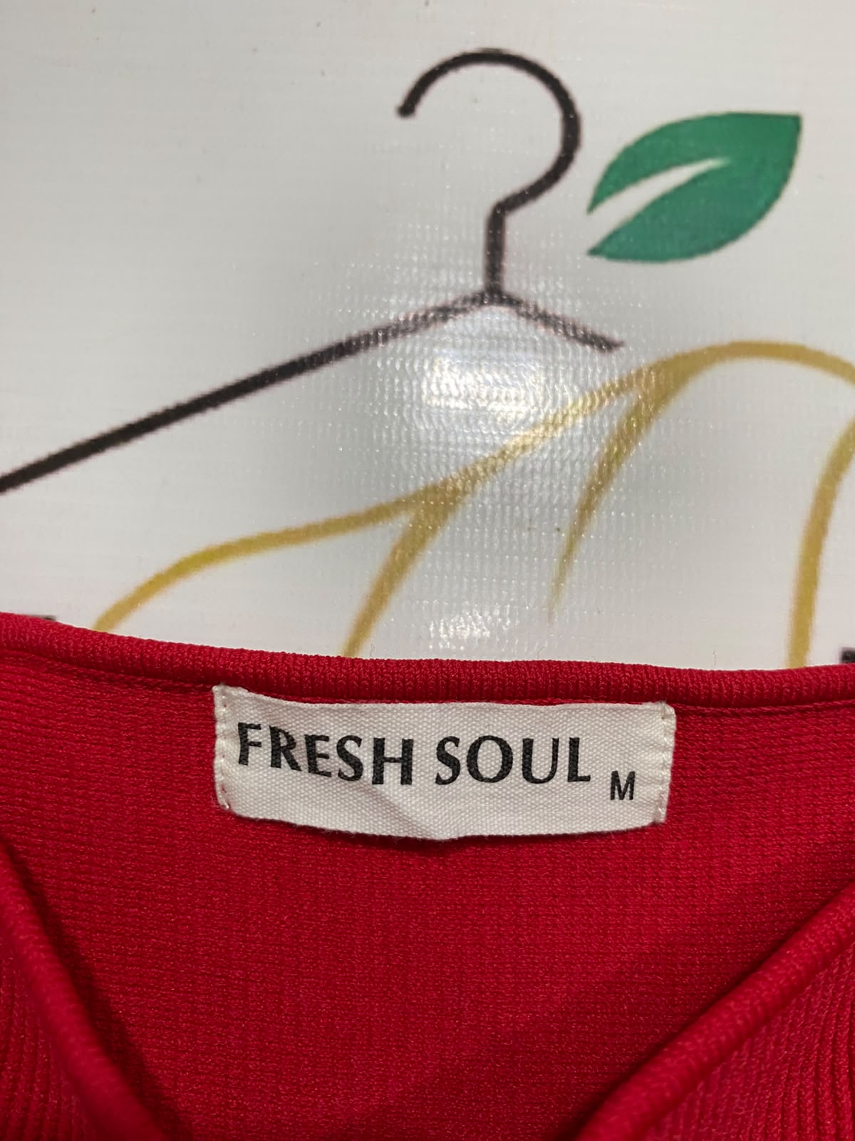 FRESH SOUL |M| BUST 11| A58| RED SQUARE-NECK RIBBED TECHNICAL UTILITY TANK TOP