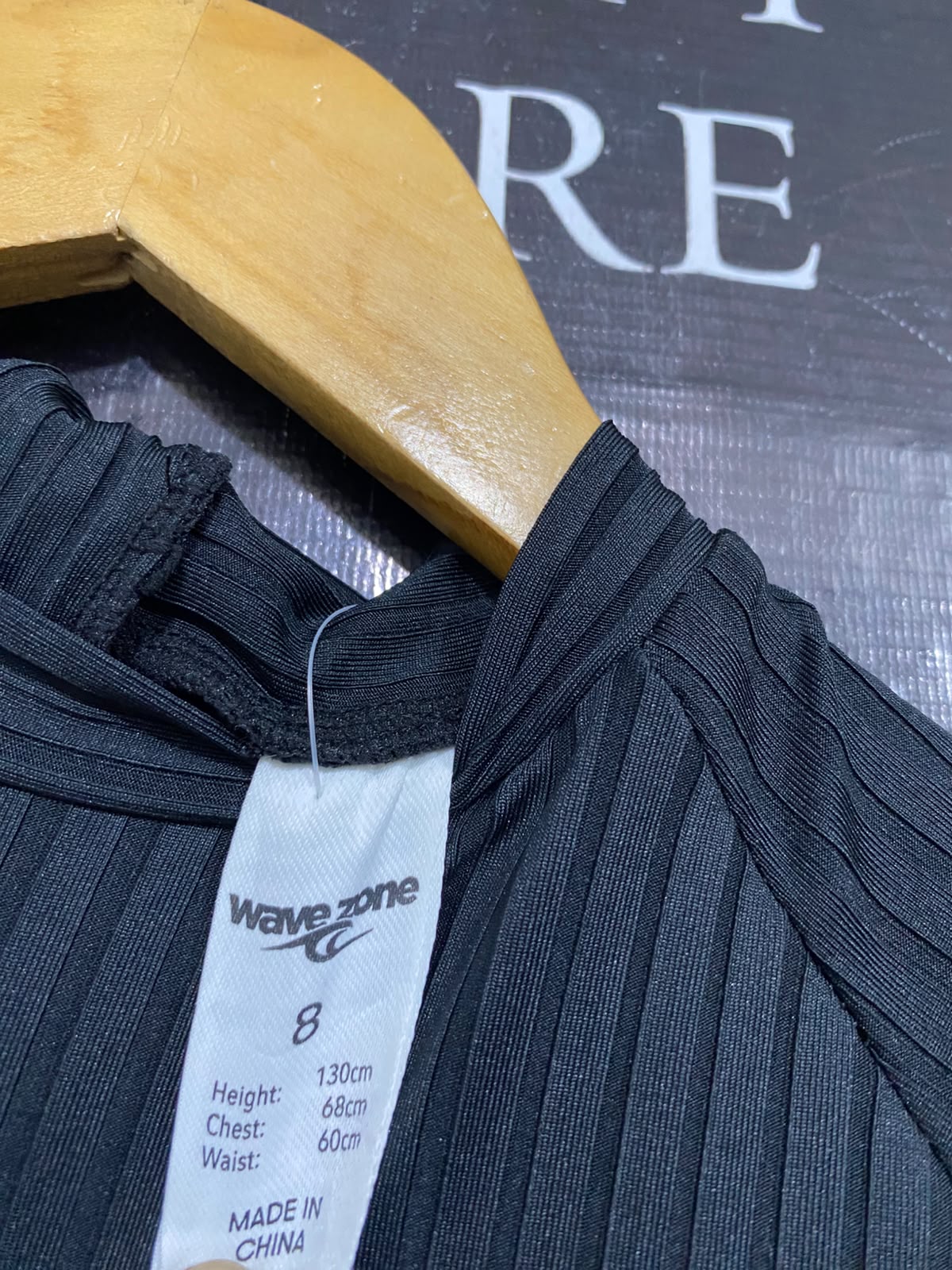 WAVE ZONE |S| BUST 12| A58| BLACK LONG-SLEEVE RIBBED TECHNICAL UTILITY PLAYSUIT