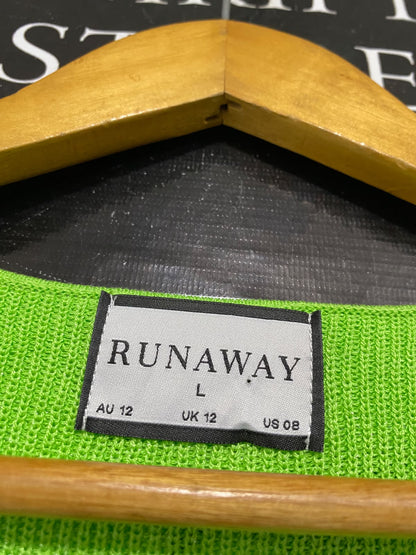 RUNWAY |L| BUST 15| A58| LIME GREEN V-NECK TIE-FRONT TECHNICAL UTILITY MINI DRESS