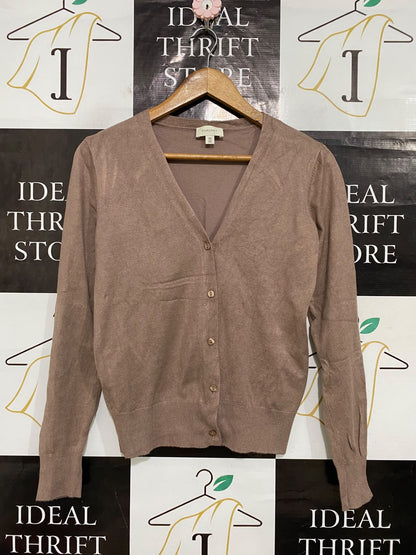 FORCAST |XS| BUST 18| A58| MAUVE V-NECK BUTTON-FRONT TECHNICAL UTILITY CARDIGAN