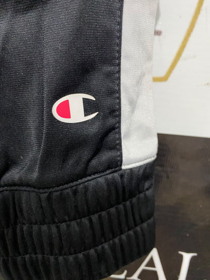 CHAMPION |M| BUST 19| A58| BLACK & WHITE SIDE-STRIPE TECHNICAL UTILITY TRACK JACKET