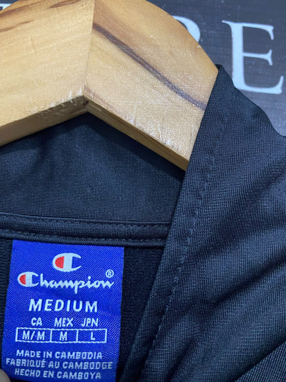 CHAMPION |M| BUST 19| A58| BLACK & WHITE SIDE-STRIPE TECHNICAL UTILITY TRACK JACKET