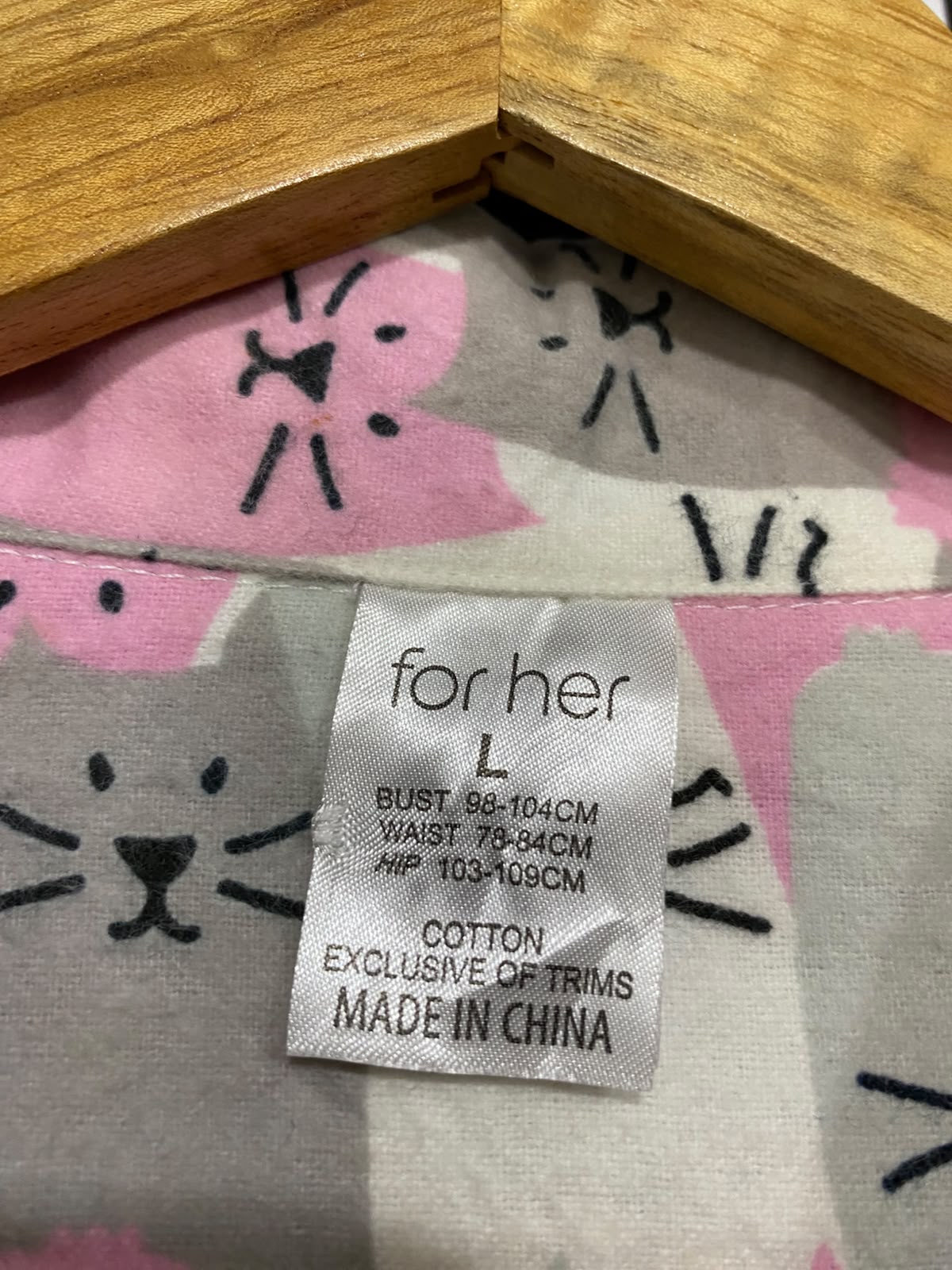 FOR HER |L| A58| PINK & GREY CAT-PRINT TECHNICAL UTILITY PAJAMA SET