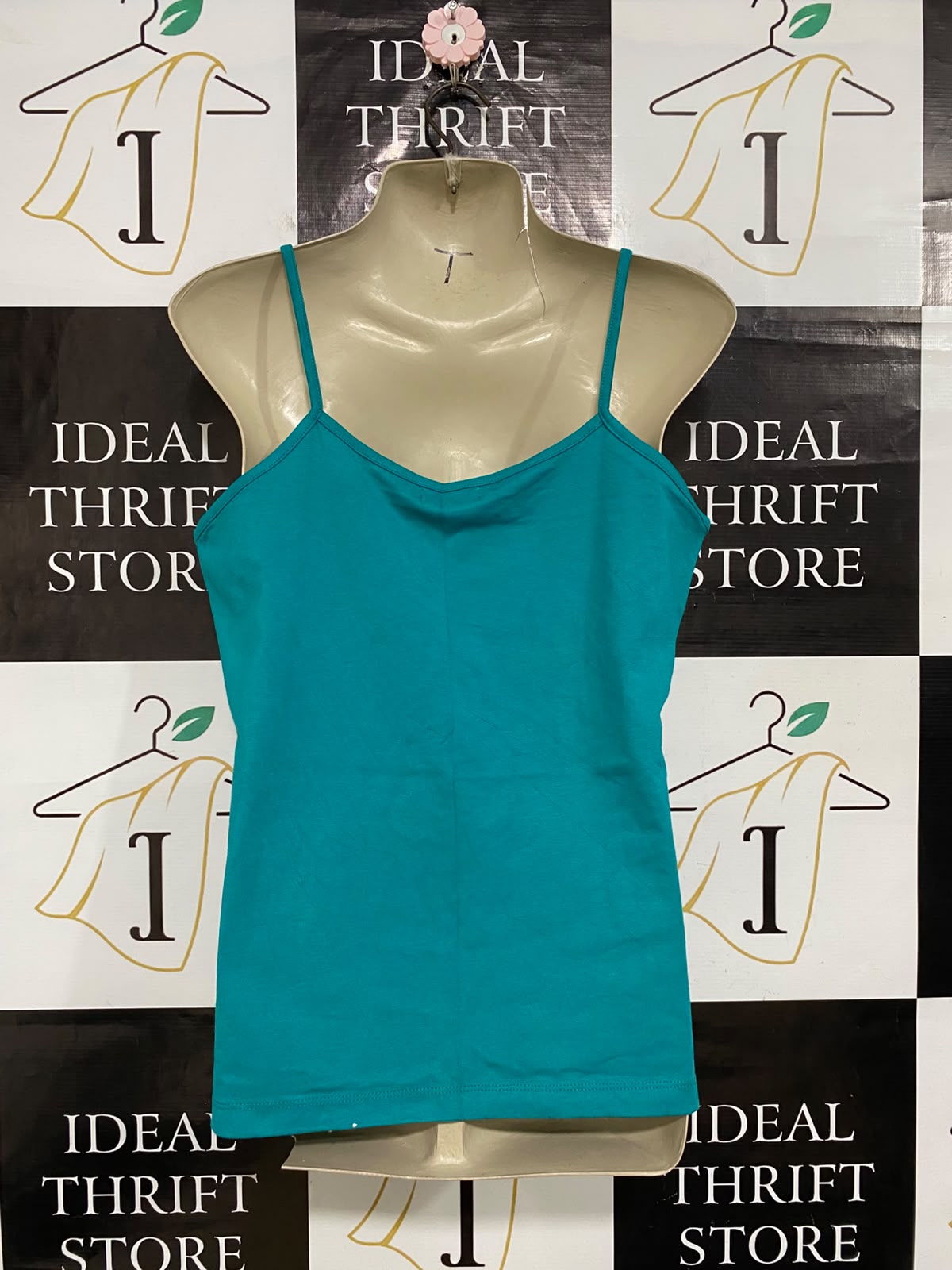 SES |M| BUST 18| A58| TEAL SPAGHETTI-STRAP TECHNICAL UTILITY CAMI TOP