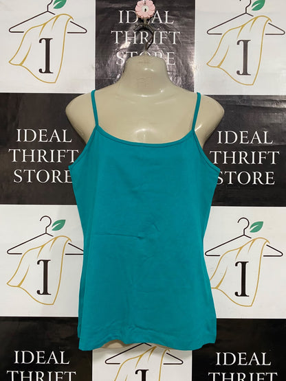 SES |M| BUST 18| A58| TEAL SPAGHETTI-STRAP TECHNICAL UTILITY CAMI TOP